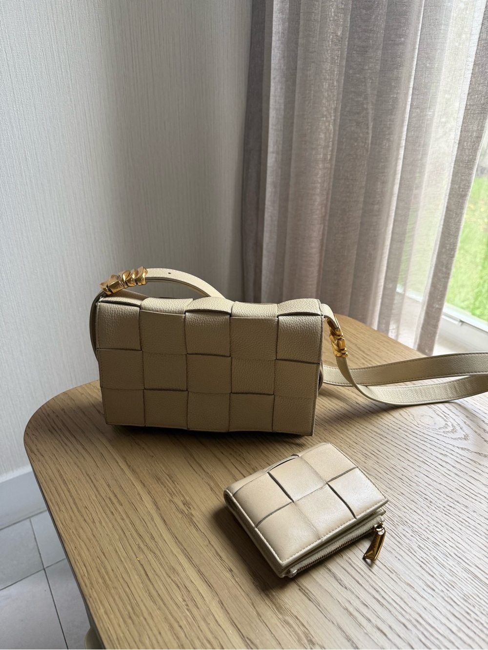 BOTTEGA VENETA Leather Crossbody Bag with Matching Wallet